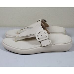 Vionic Activate Rx Platform Flip Flop Sandals 9.5 Cream Platform Slip On Thong